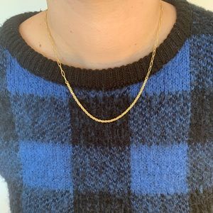 So Twisted 18K Yellow Gold Vermeil Chain Necklace by Shashi, NWT Anthropology